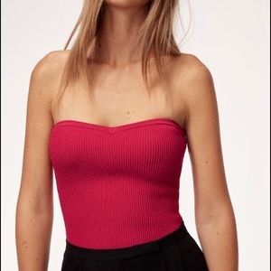 Aritzia Red Knit Tube Top